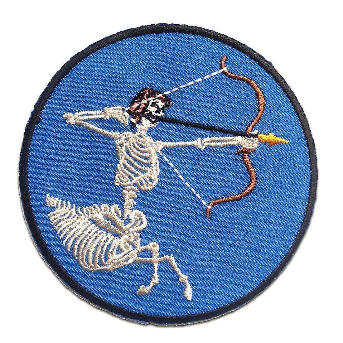 Patch - Skeleton with bow - blue - Ø8.7 cm - Appliqués Patches