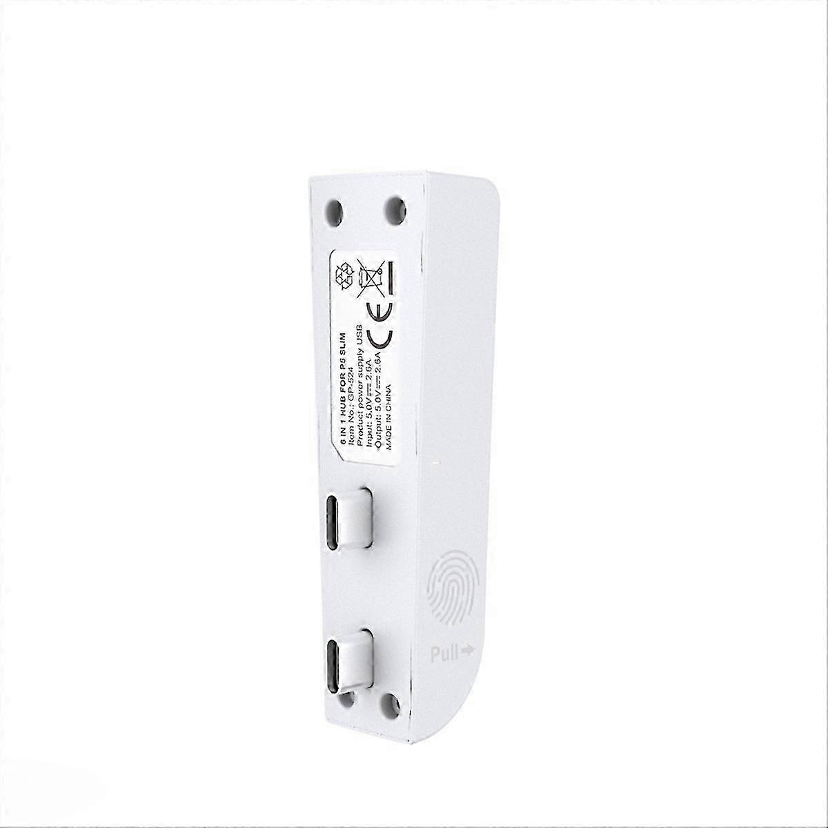 compatible with Slim 6-in-1 USB 2.0 HUB Data Transfer Extender,White
