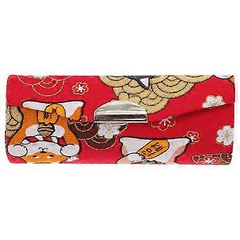 Porta rossetto in stile giapponese con custodia in tessuto rosso