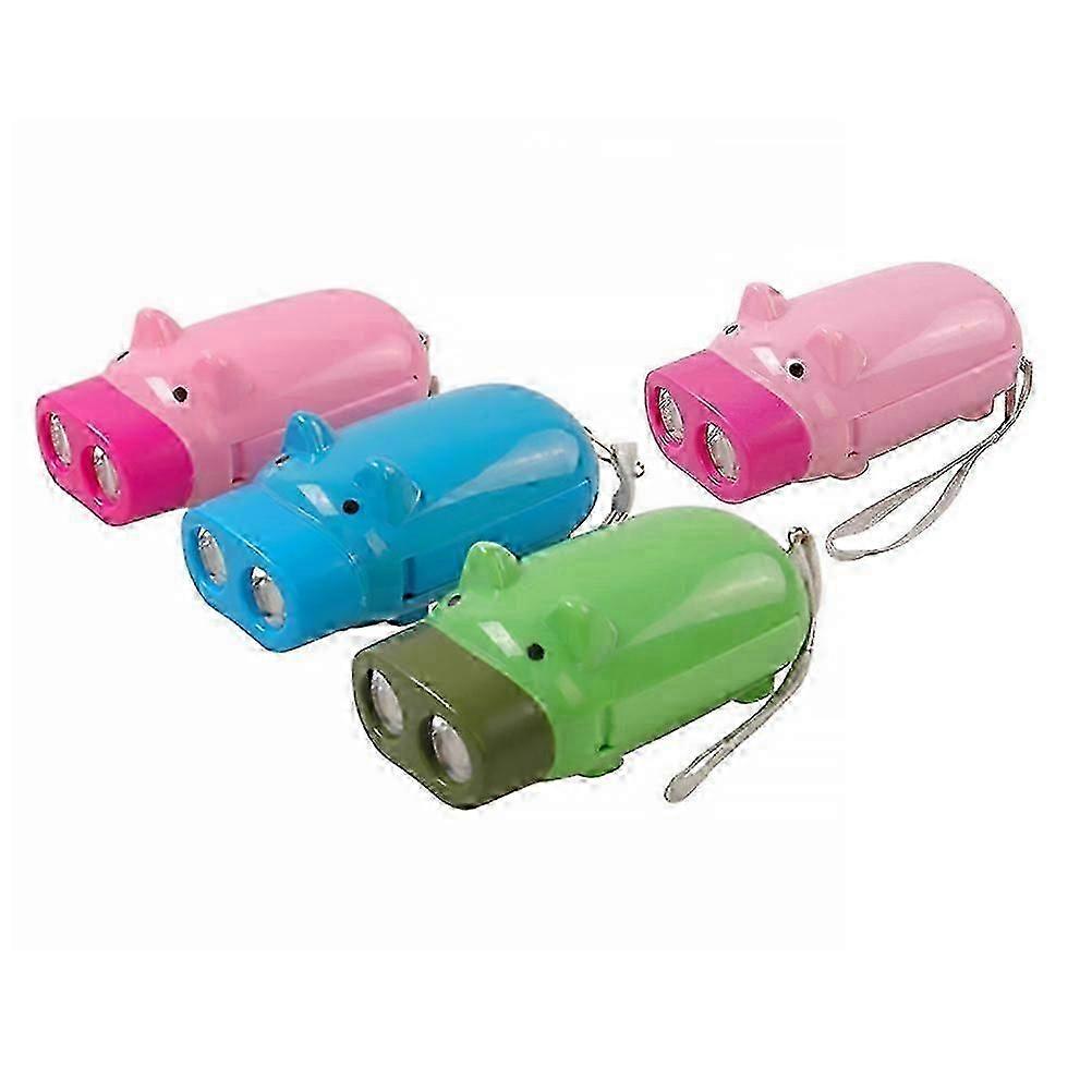 Portable Crank Flashlight Hand Flashlight for Lighting 4Pcs Set PM