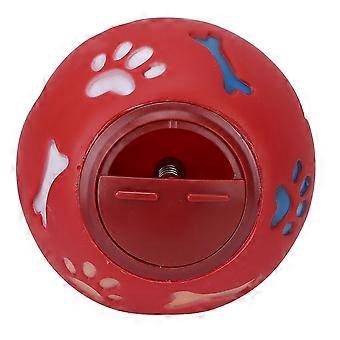 Dog Leakage Food Ball Multifunction Slow Feeding Dog Ball compatible with Dogs 11cm/4.3in DiameterRed