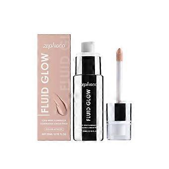 Liquido illuminante ad alta lucentezza color albicocca dorato, idratante naturale, illumina il viso, liquido per il trucco leggero quotidiano 28 ml