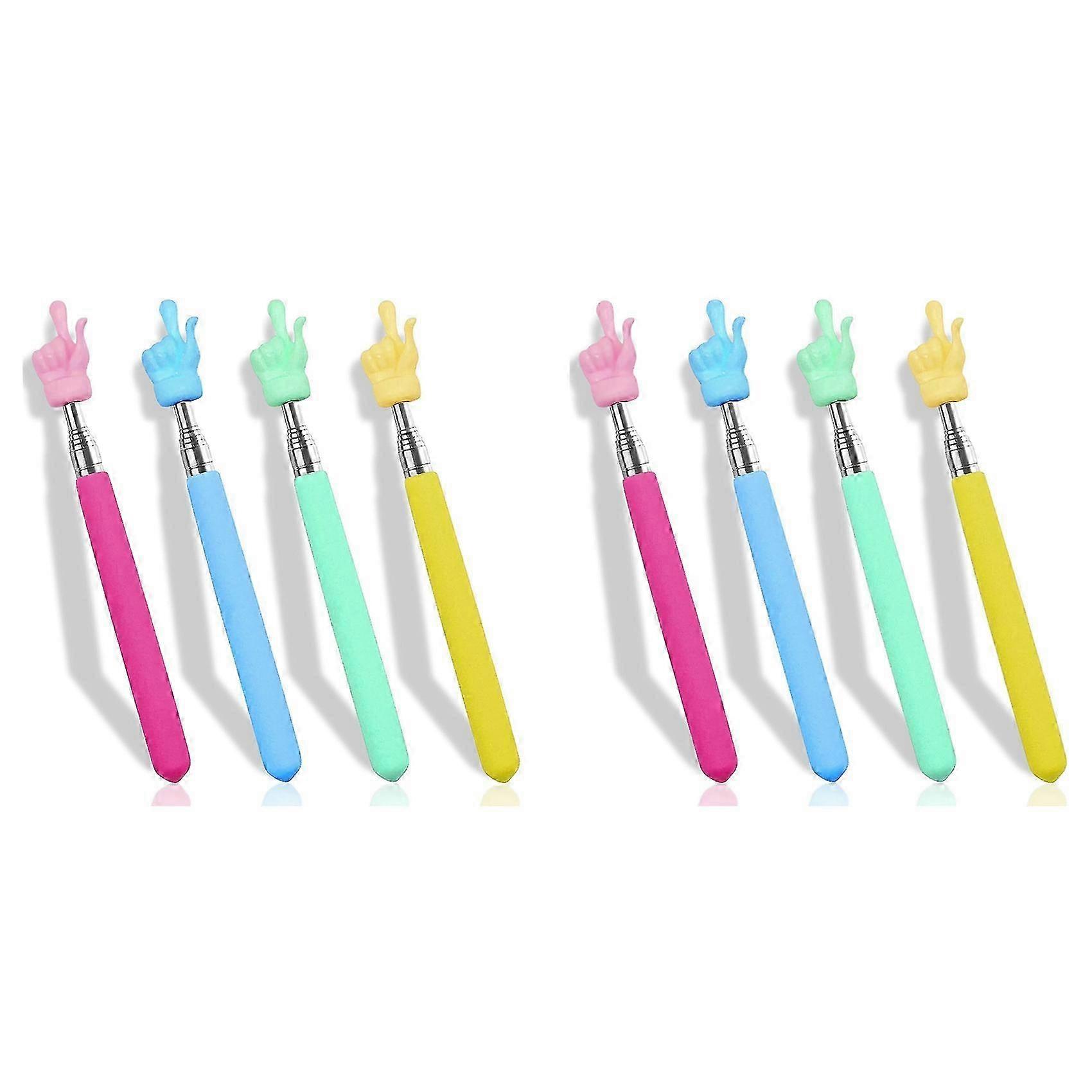 8PCS Retractable Teacher Pointer compatible with Classroom Kids Reading, Mini Extendable Hand Pointer Finger Pointer Stick