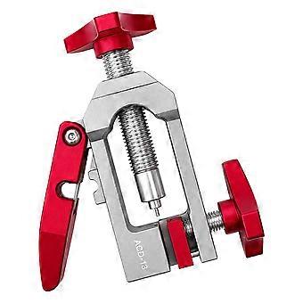 Cycle Brake Hose Repair Press Tool, Metal Frame Screw Press for Hose Insert Fitting, Brake Line Work, and Regular Service Task Use  Red