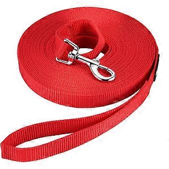 Corda de Puxar Roupas Longas para Cães Corda de Nylon Longa Sem Trava Gatos Cães Animais de Estimação Correndo (3m de Comprimento, Vermelho)