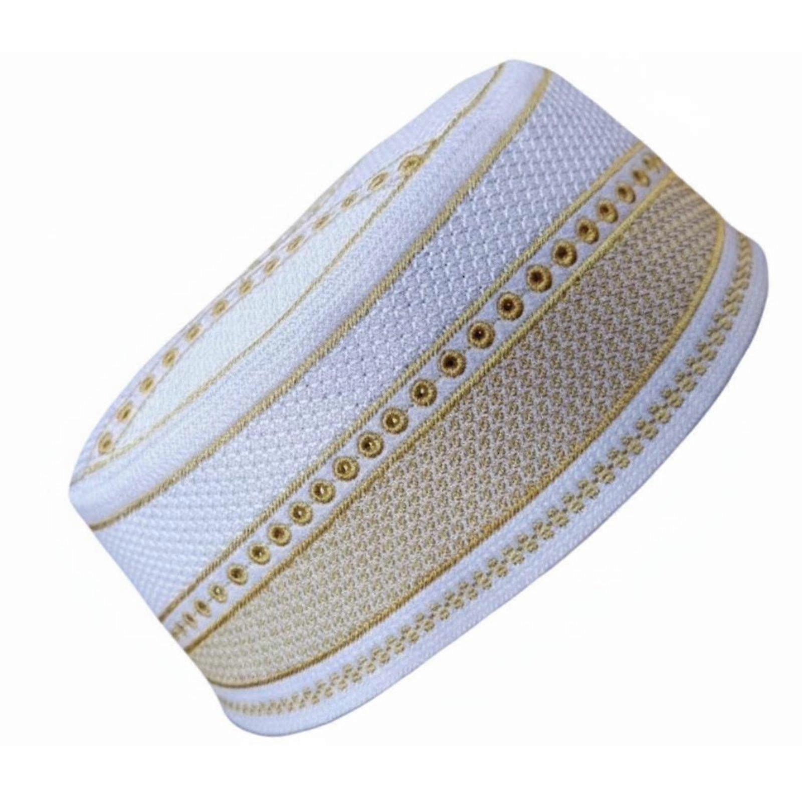 Malay Hat, Prayer Cap, Computer Embroidery, Oval, Relaxed Style