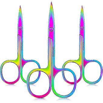 3 pieces curved nail scissors stainless steel small nail scissors nose hair scissors facial hair scissors cuticle trimmer