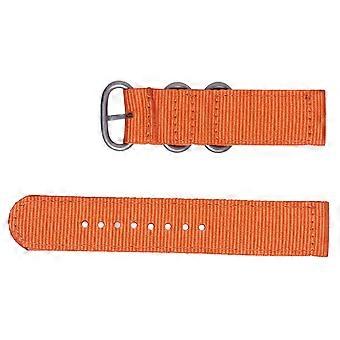 Orange Nylon Watch Strap 18Mm Durable Band for Watch Replacement 2-Joint