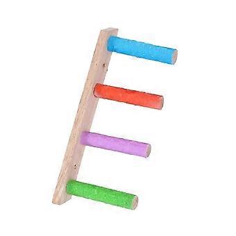 4/6/8 Steps Parrot Ladder Nature Wooden Birds Climbing Ladder Parakeet Play Exercise Stand Perch Birds Cage Accessories for Budgies Peony Parrots