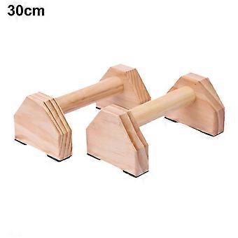 Kaesi 1 Pair Stable Push-up Bar Anti Crack Pine Wood Hexagon Design Parallettes Bar for Home