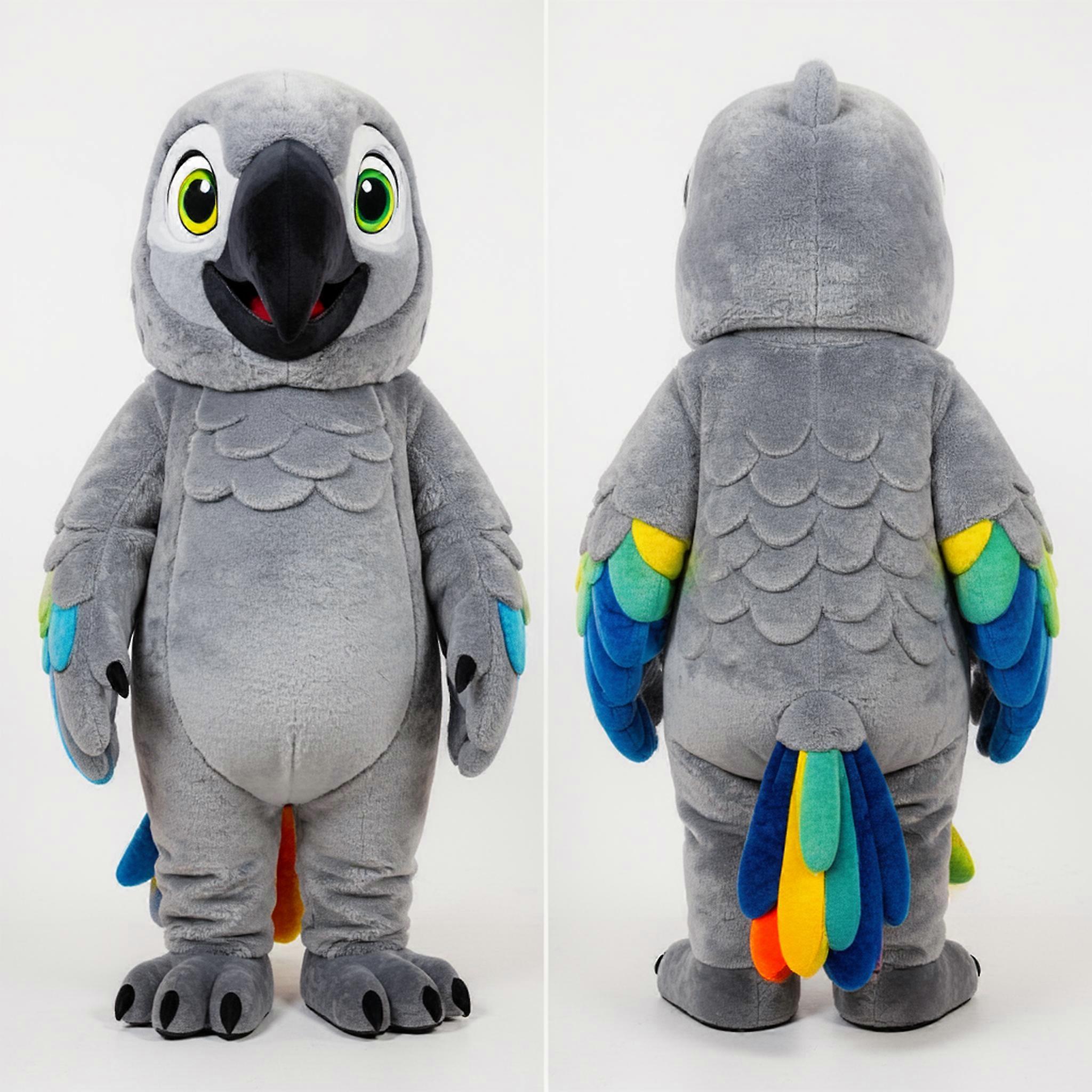 MASTICOT Soft Gray Feathered Macaw Mascot