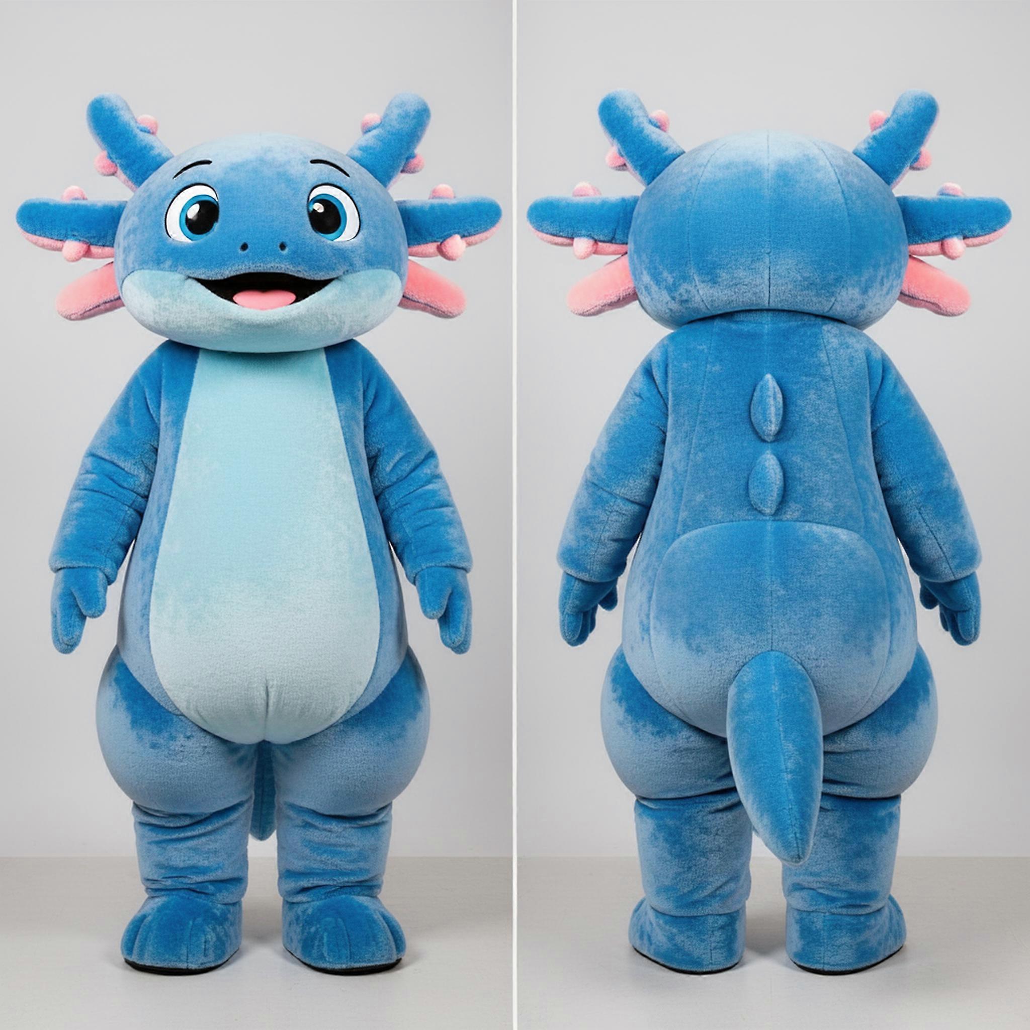 MASTICOT Teal Plush Padded Axolotls Mascot