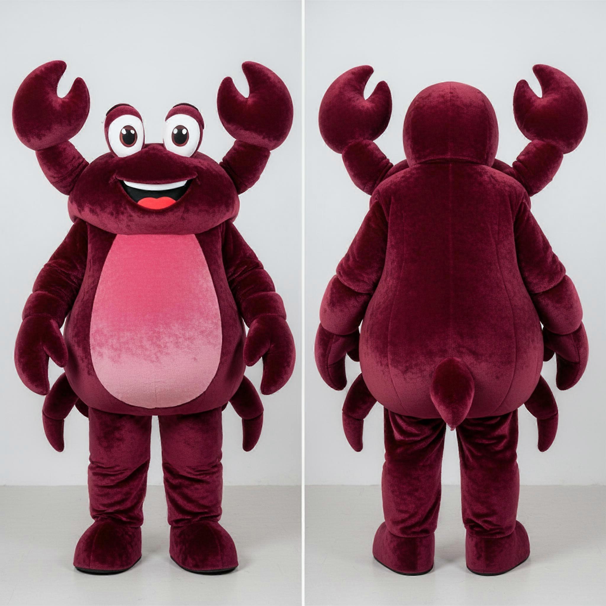 MASTICOT Maroon Rounded Crab Cakes Mascot