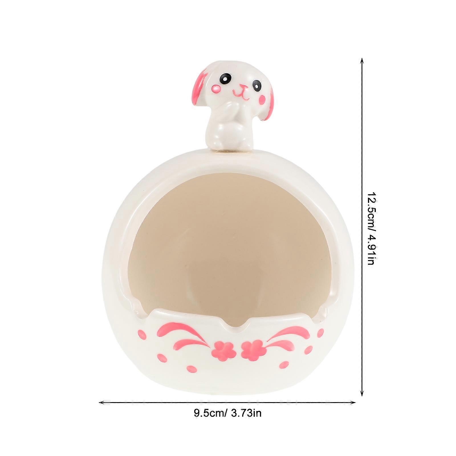 Car Ashtray Ceramic Rabbit Design for Home with Functional Use