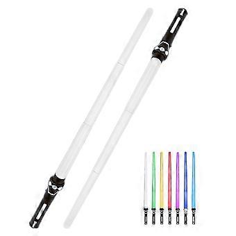 2 in 1 7 Farben Changing Light Up Schwert Erweiterbares Lichtschwert mit Sound Cosplay Spielzeug für Kinder Erwachsene Halloween Weihnachtsgeschenk
