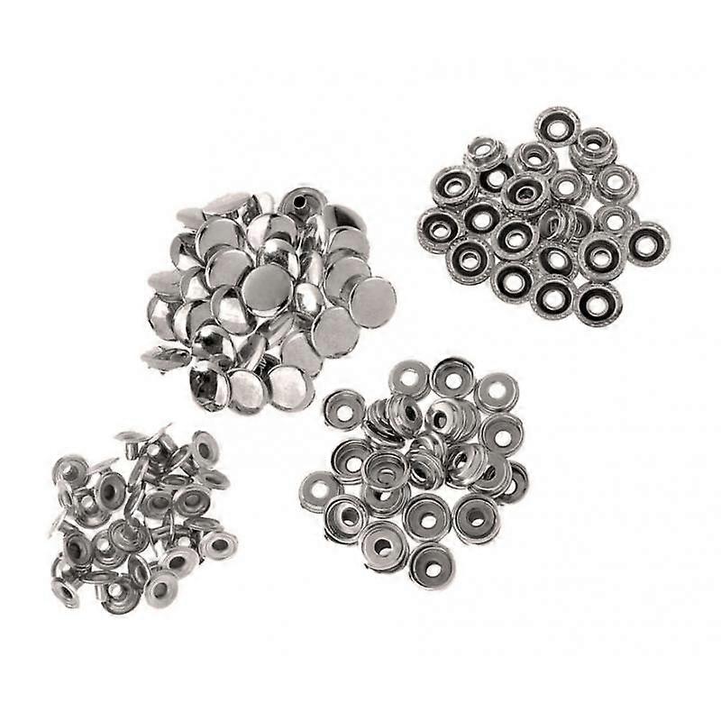 50Pcs Snap Fasteners Set Metal Snap Buttons Snap Stud Cap Socket Set, 15