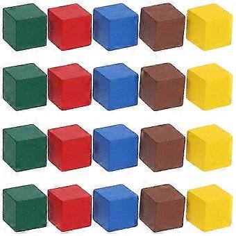 Spielsteine ​​aus Holz, 1x1cm, mehrfarbige Würfel für Brettspiele, Dame, Schach und Bastelprojekte