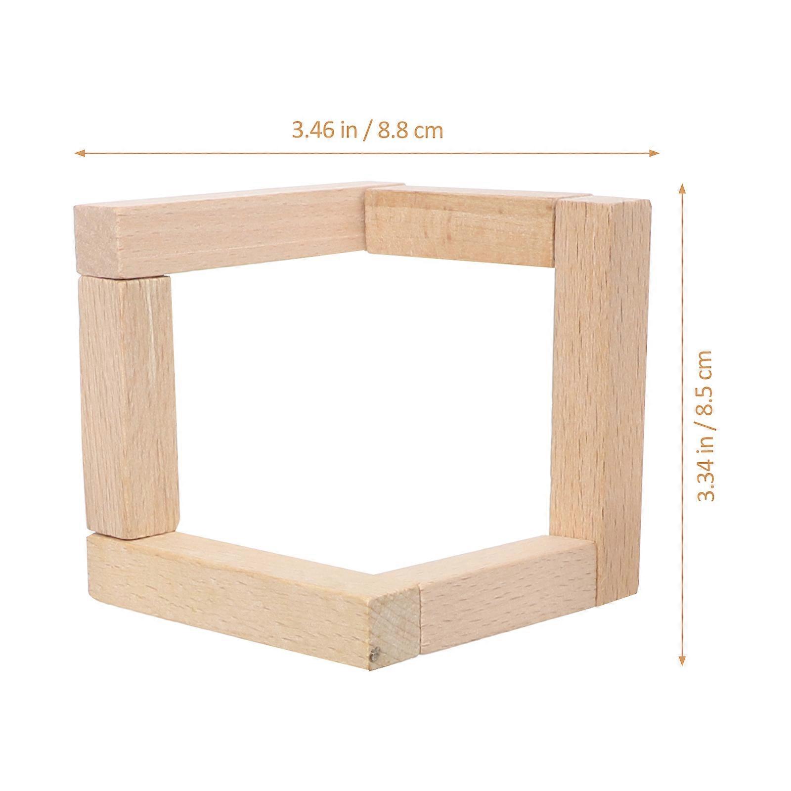 Solid Wood Moon Lamp Bracket for Home with 4Pcs Creative Bases