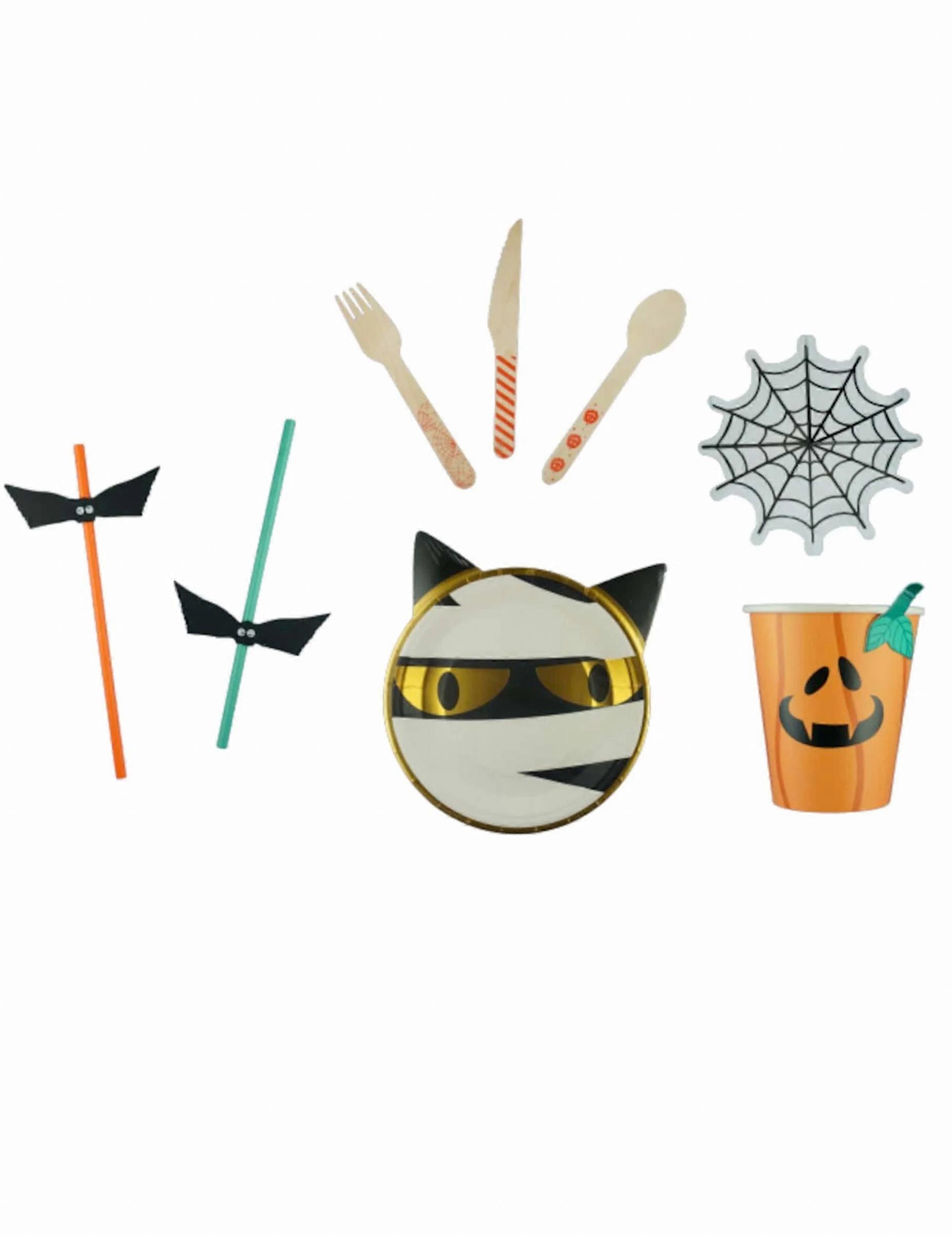 Kit de vaisselle Halloween 54 pièces