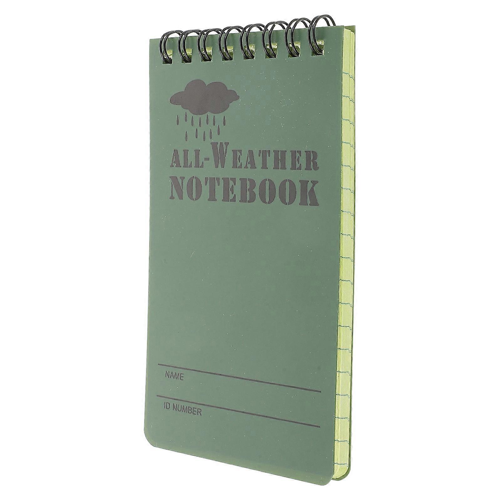 Waterproof Spiral Notebook for Taking Notes Compact Convenient Green