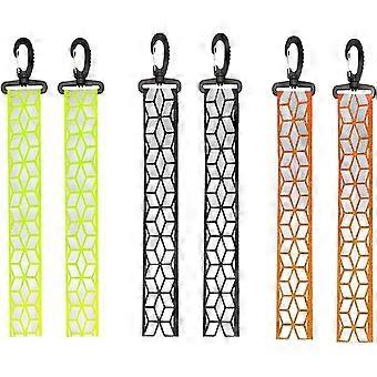 6-Piece High-Visibility Safety Reflectors for Cycling & Running, Durable Reflective Keychains with Multi-Use Clips, Bright LED-Alternative Tags for Ba