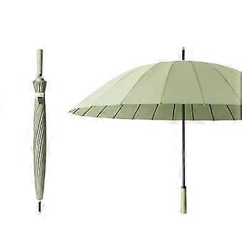 24 Rib Windproof Umbrella for Men Large Automatic Long Handle Green Umbrella for Heavy Rain Outdoor Use