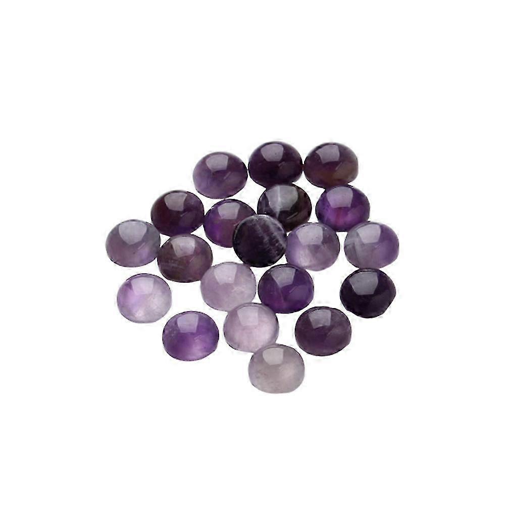 Purple Crystal Round Cabochons 60Pcs