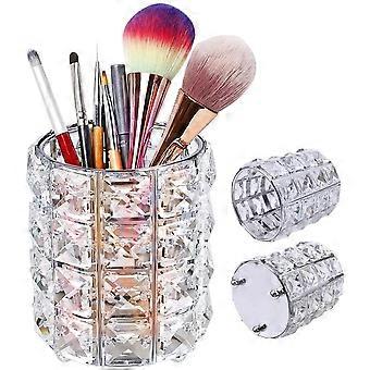 Elegant Crystal Metal Brush Organizer Glamorous Vanity