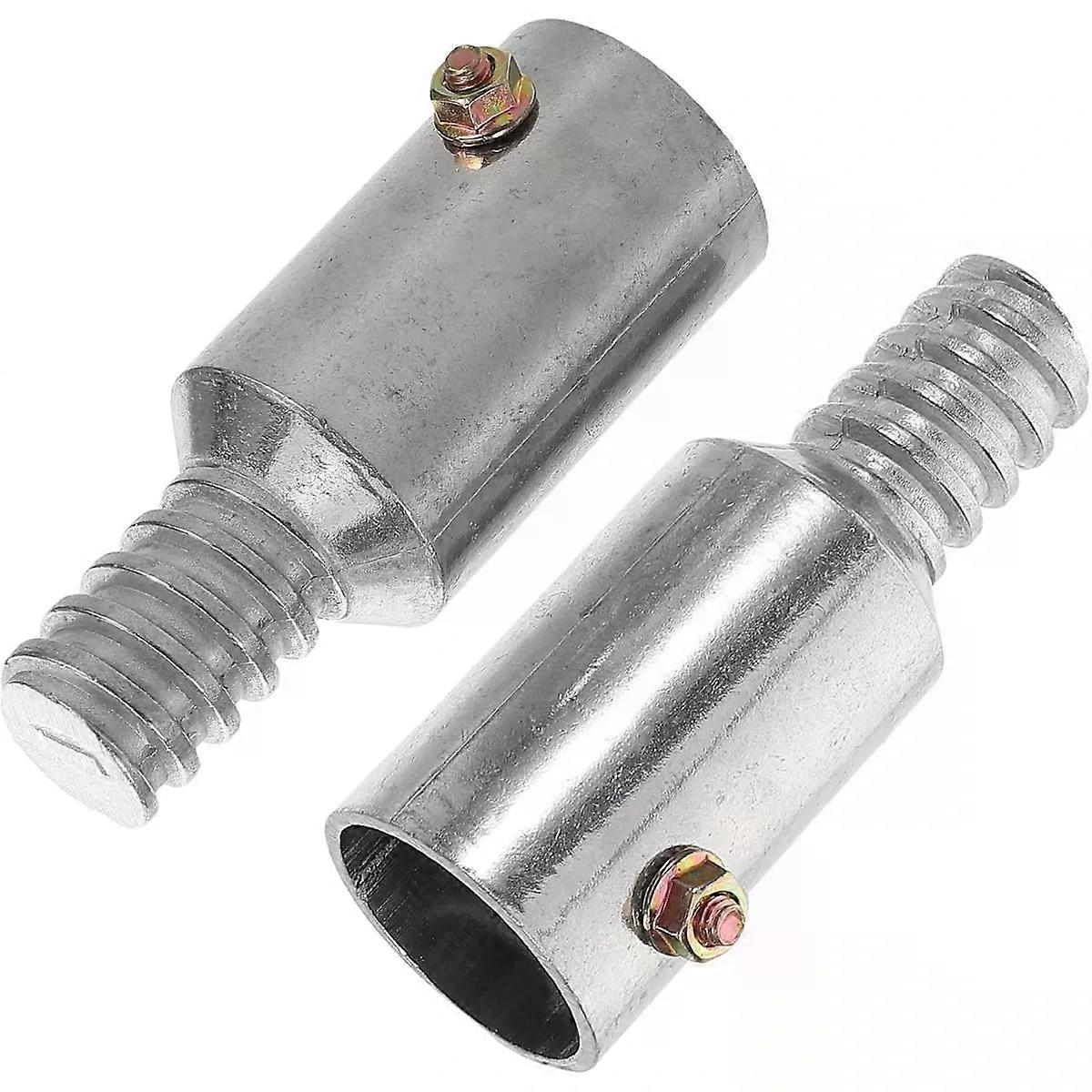 Universal Threaded Pole Repair Tip Set 25mm Silver for Handles