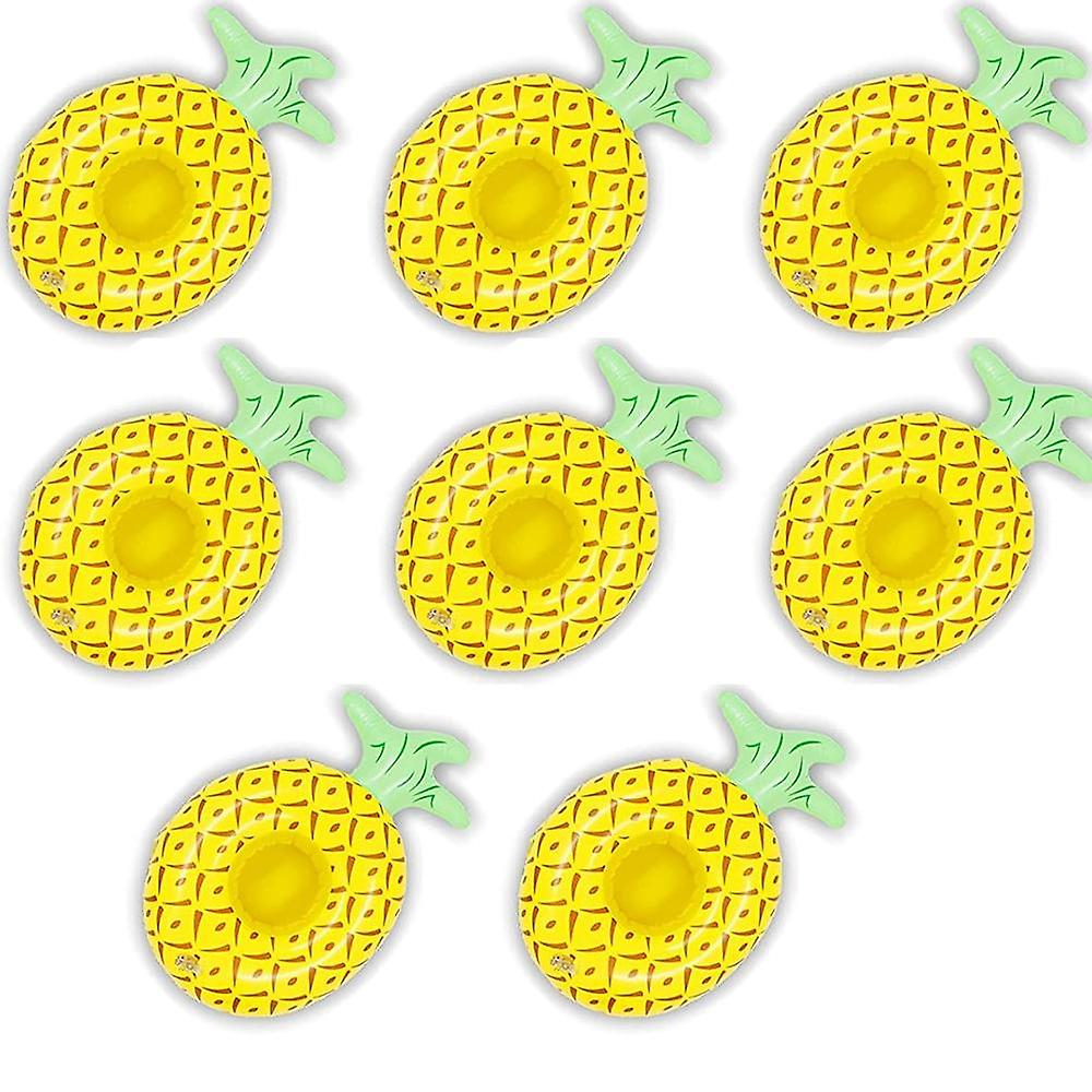 8pack Inflatable Floating Drinking Holders, Drink Floats Inflatable Cup Coasters For Pool Party-pineapple Inflatable Coaster