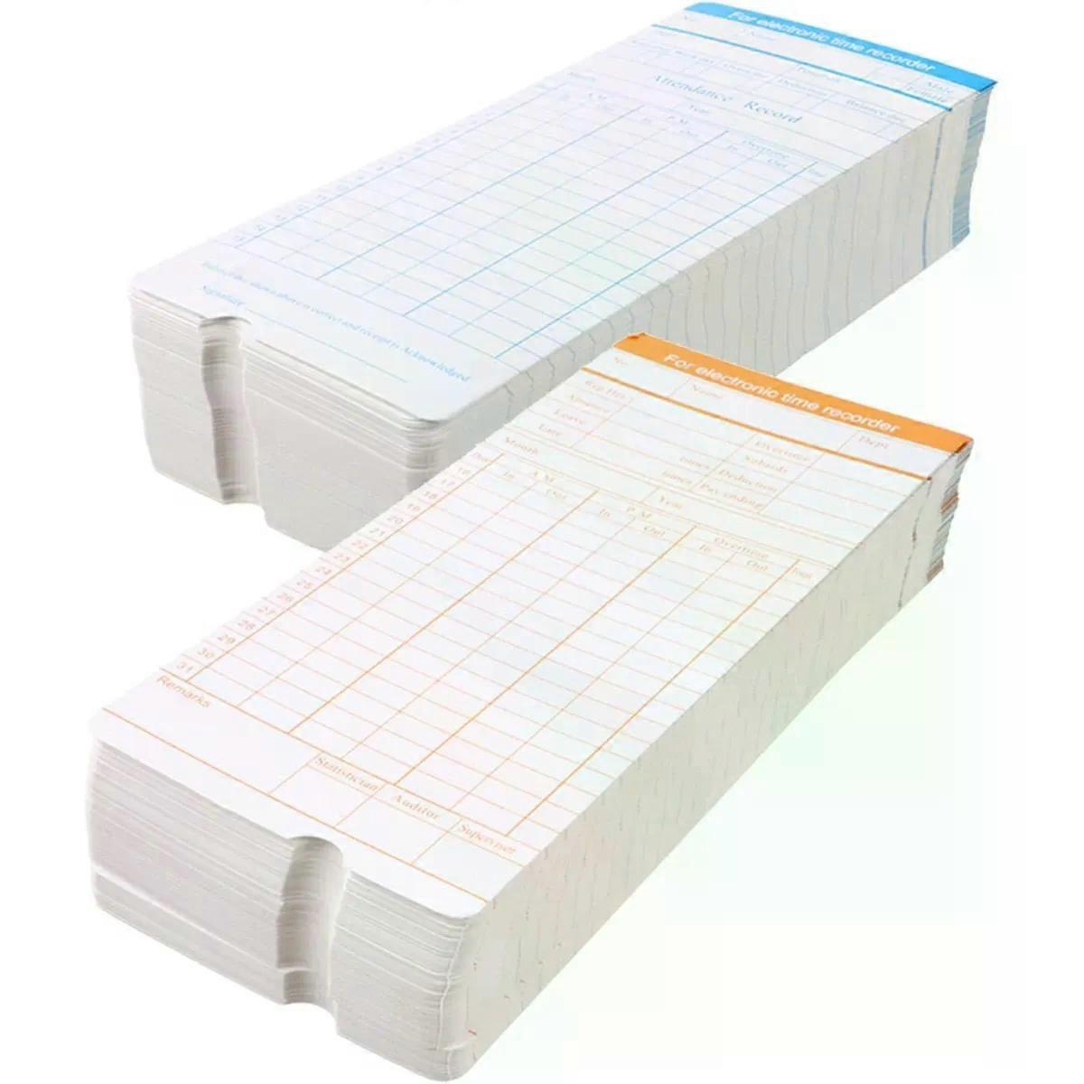Recording Cards 200 Sheets Paperboard Attendance Record
