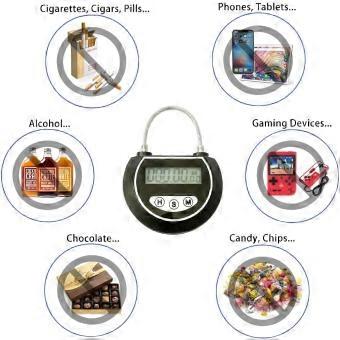 1-4pcsElectronic Time Lock Timer Lock Container Multi Function Time Lock Bin for Toys Black