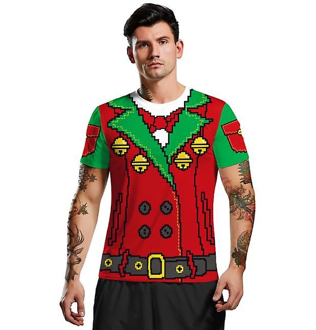 2022 منفذ جديد للرجال عيد الميلاد جمع الرسوم المتحركة 3D الطباعة قمم كم قصير