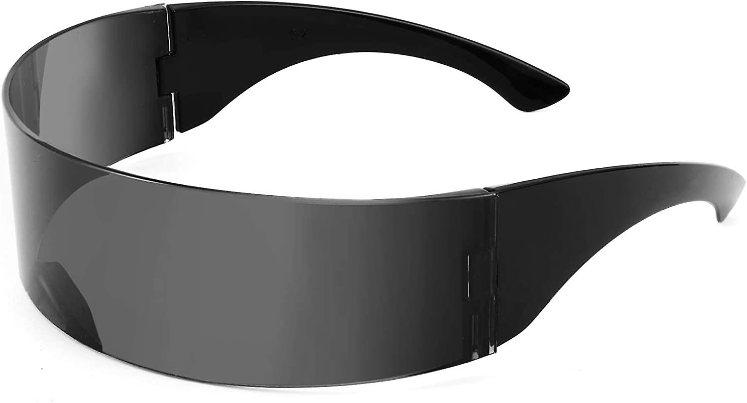 Futuristic Cyber Visor Sunglasses Punk Style UV400 Unisex Cosplay Accessory Gothic Spiked sunglasses ?️ , also frequently referred to  main image 4