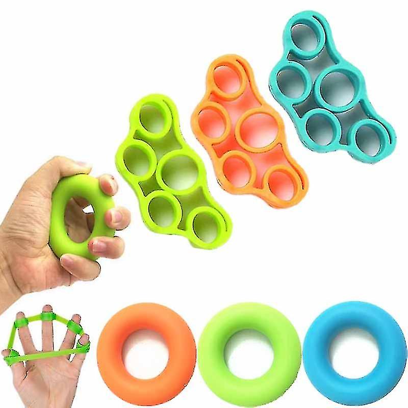 Silicone Finger Pull Ring Resistance Bands Kit For Training Wrist Carpal Strength