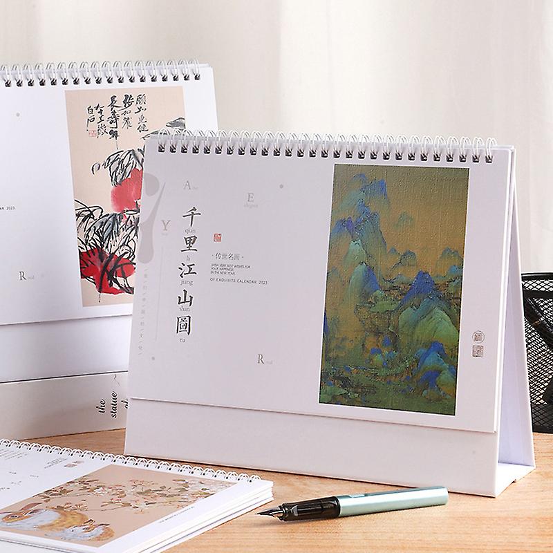 Chineză Stil Calendar Desk 2023 Desktop Table Office Stand Program lunar