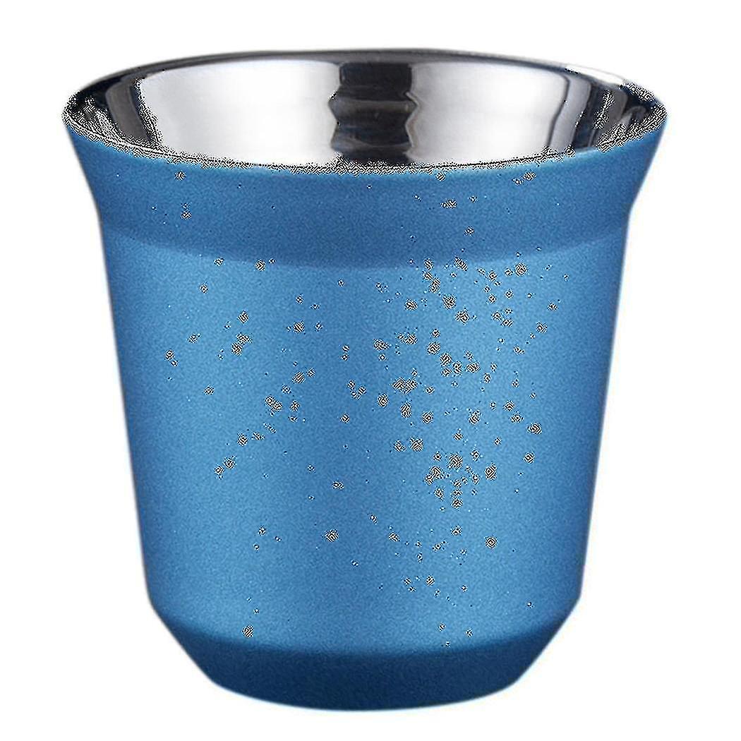4x, 80ml Double Wall Stainless Steel Espresso Cup Insulation For Pixie Coffee Cup Capsule Shape Cof
