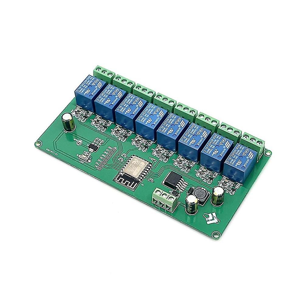 8 Channel Esp8266 Wireless Wifi Relay Module Esp-12f Development Board Dc 5v/7-28v E- App Remote Co