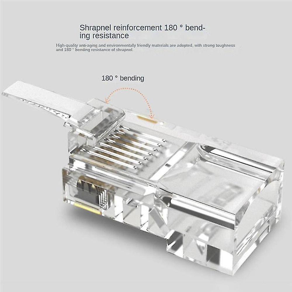 100pcs Rj45 Ethernet Cables Module Plug Network Connector For Utp