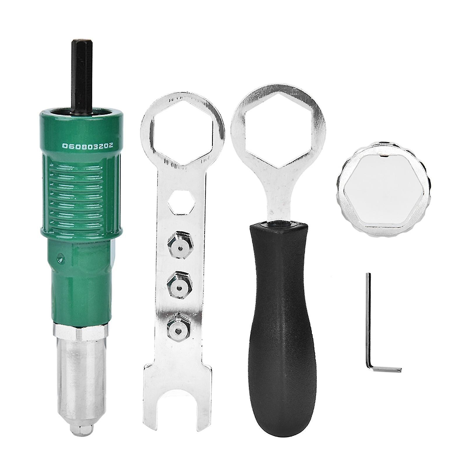 Rivet Gun Set Riveter Adapter Rivet Nut Hand Tool For 2.4mm 3.2mm 4.0mm 4.8mm Rivet