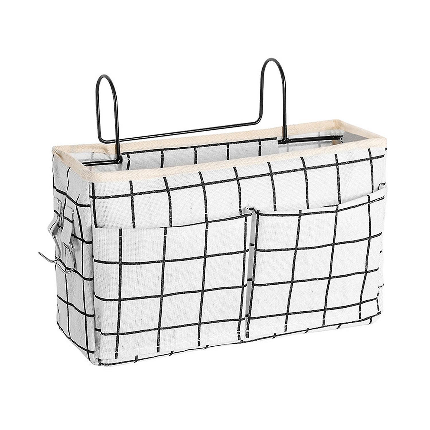 ZHOUBA Hanging Bag Large Capacity Fastener Tape Canvas Table Cabinet Bedside Pocket for Bedroom