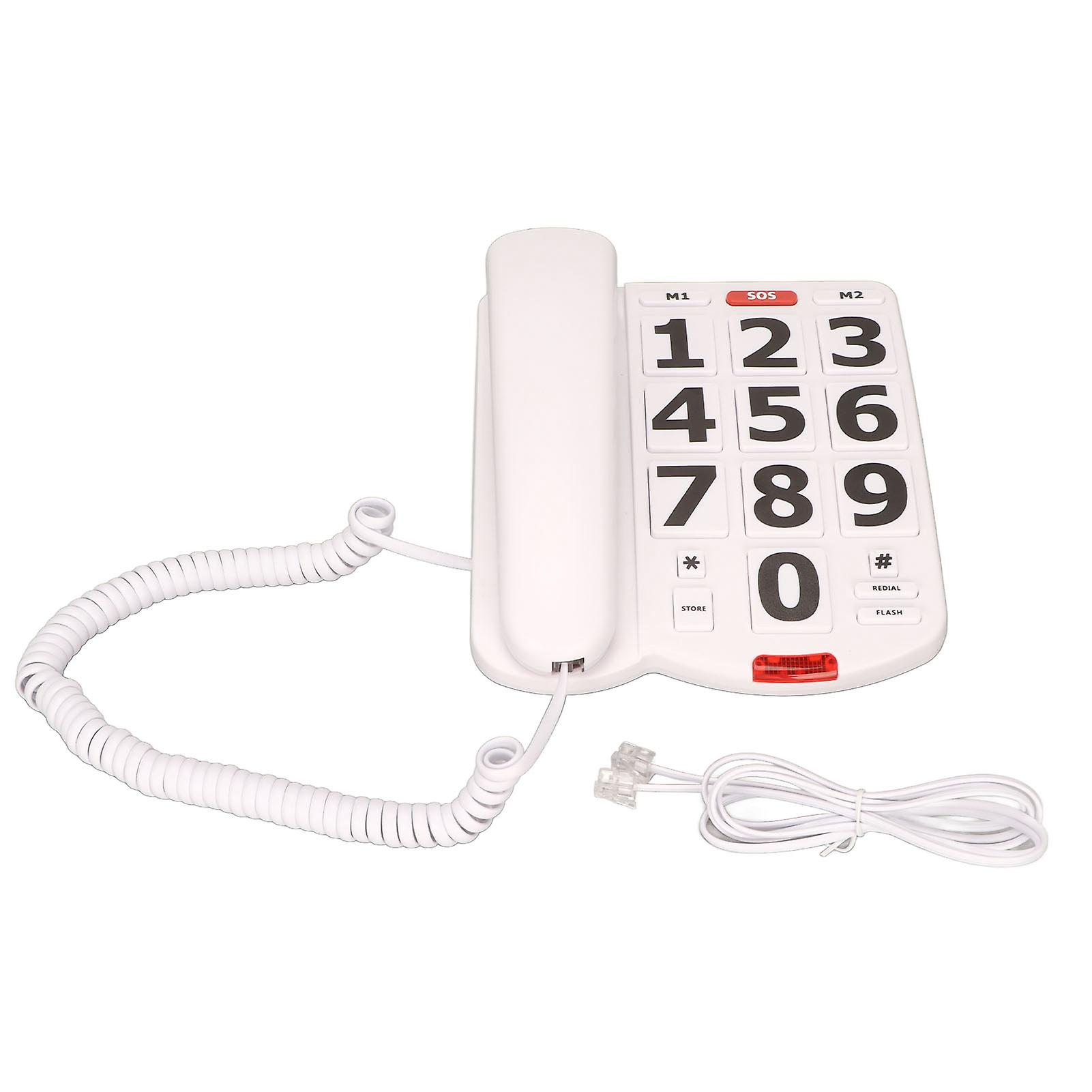 Big Button Corded Landline Phone with Adjustable Volume and Speed Dial Memory