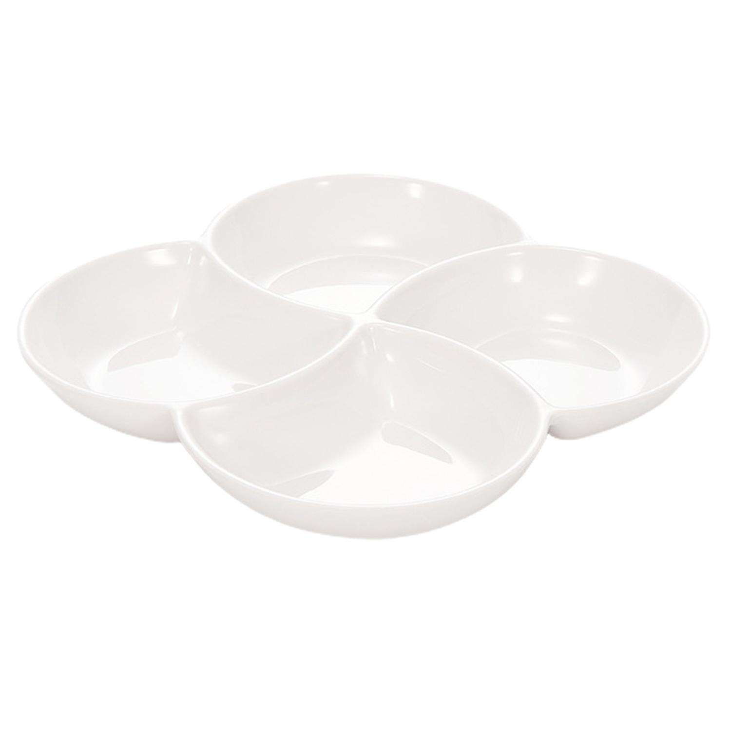 Divided Plate Chip-resistant Smooth 4-Compartment Dishwasher Safe Serving Platter for Bar