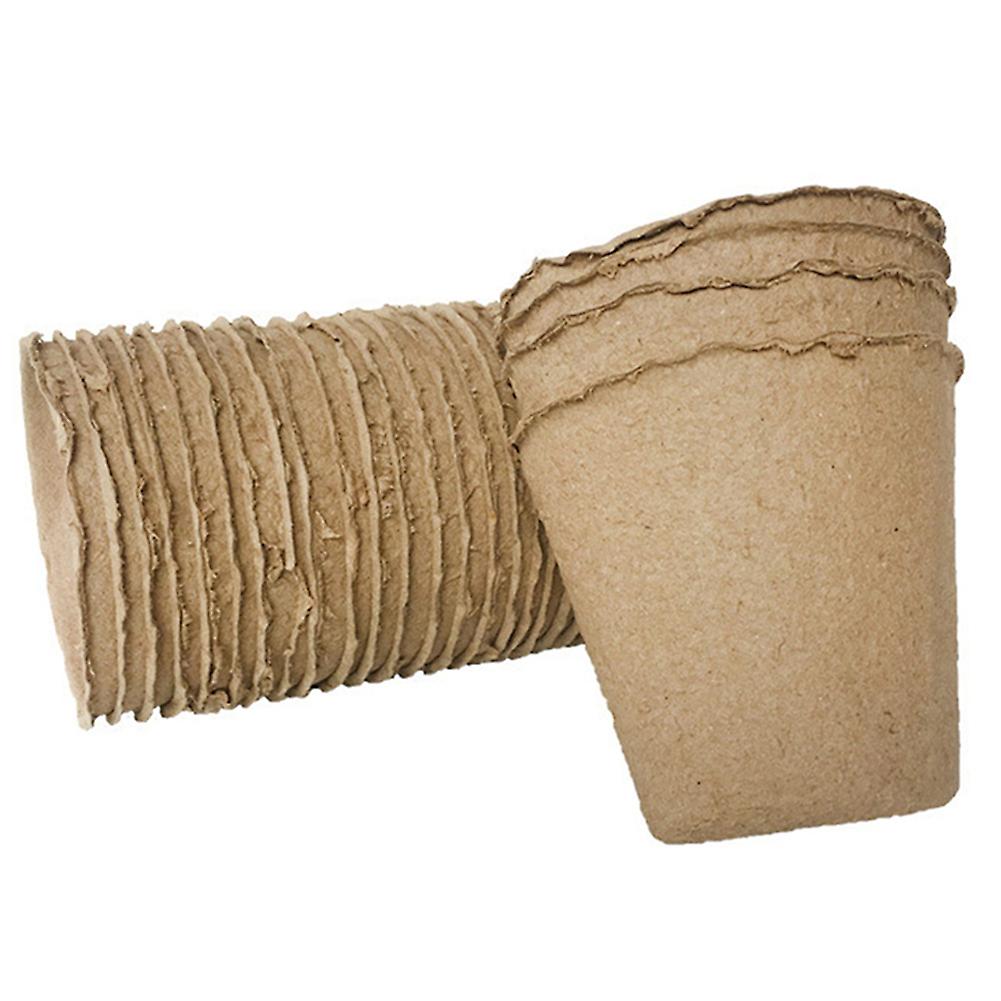 50/100pcs Round Biodegradable Paper Pulp Peat Pot 8x8cm Plant Nursery Cup Garden