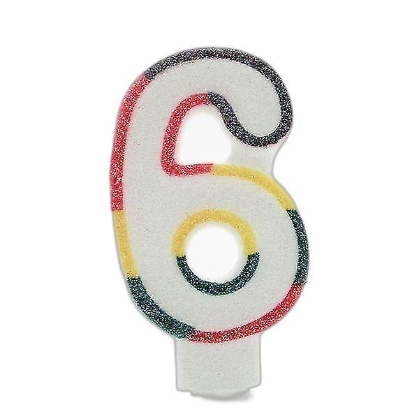 Apac Glitter 6th Birthday Candle