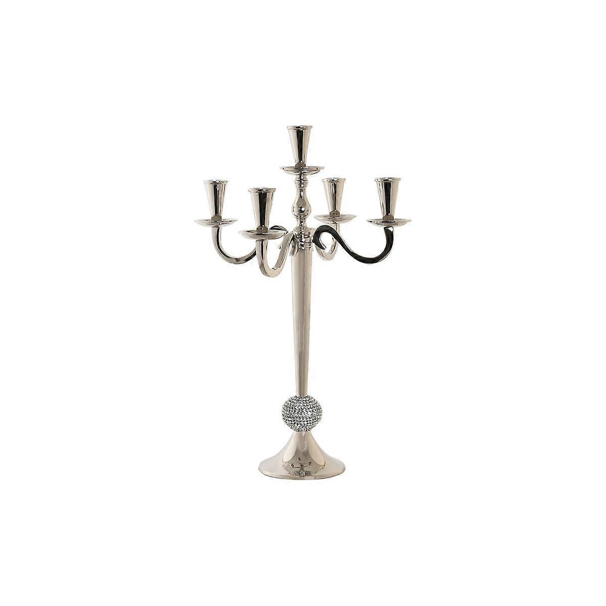 Candlestick DKD Home Decor Silver Coloured Acrylic Aluminium Chromed 30 x 30 x 47 cm