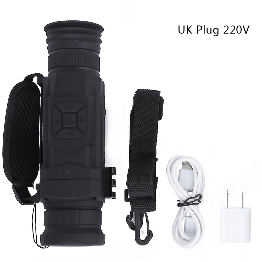 ABS Multifunction High Definition Digital Night Vision Photograph Recording Hunting Patrol Infrared Monocular TelescopeUK Plug 220V