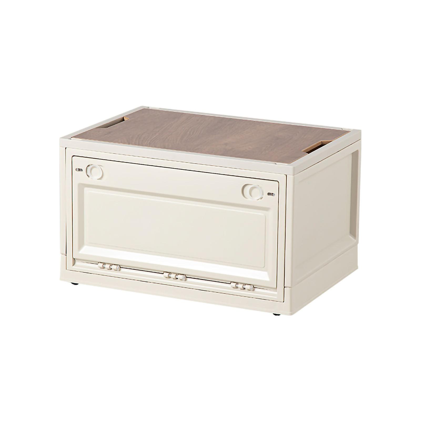 Stackable Collapsible Storage Box with Wheels and Lid for Camping & Home, 47x35x23.5cm