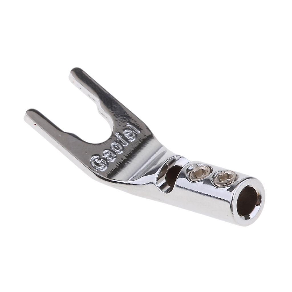 Banana plug Y U Fork Brass Speaker Plug Connector silver