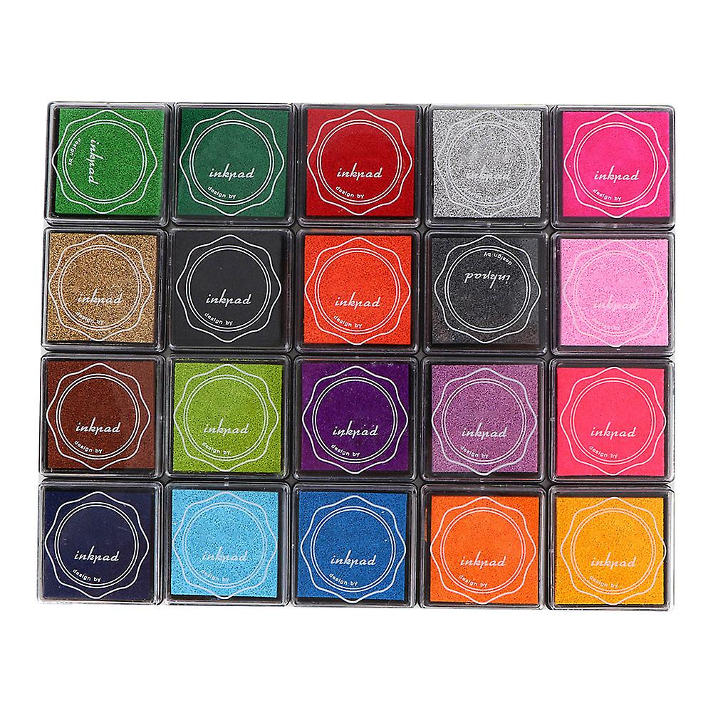 20 Colors Cute Colorful Ink Pad for Rubber Stamps Scrapbooking Decoration